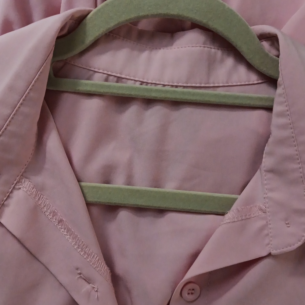 Pink Ruffle Button-Up Dress M - Picture 3 of 5